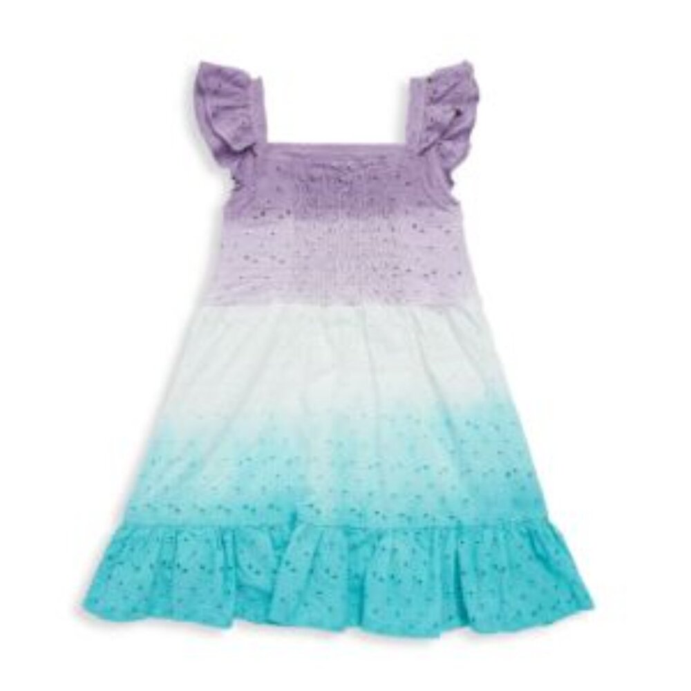 Sovereign Code Dip Dye Eyelet Dress in Purple/Teal I Sz 3-6 Months
